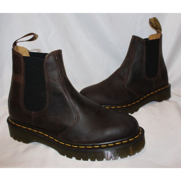 Dr Martens 2976 Chelsea Platform Pull On Boot Dark Brown Crazy Horse Women’s‎ 9 - Picture 3 of 5